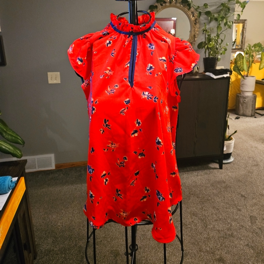 Red Flowy Top by Sienna Sky